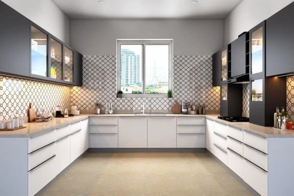 U-shaped modular kitchen
